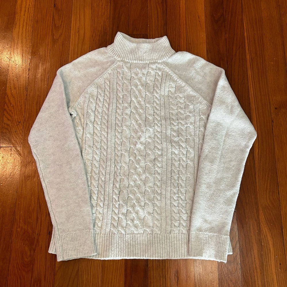 Women’s GAP Gray Turtleneck Cable Knit Sweater